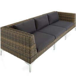 tectake Modulärt loungeset Villanova Aluminiumset 2 3-sits - Antracitgrå melerad