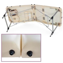 3-alueinen hierontapöytä alumiini 3cm pehmuste - beige