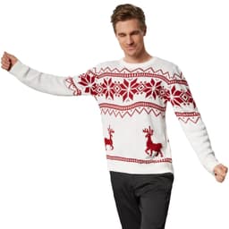 Julesweater Winterland rød-hvid - M