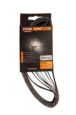 FERM EFA1003 Slibebåndssæt - 10MM -  8 stk. P40, P80, P120 – ACC