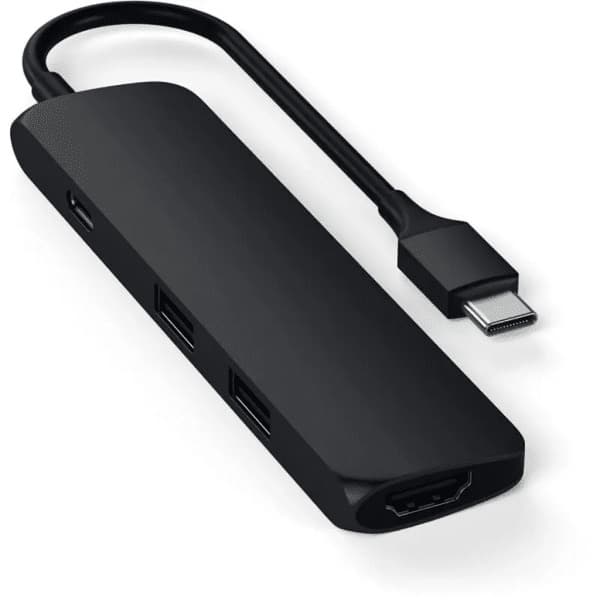 Satechi Type-C Slim Multi-port Adapter 4K Svart - Elkjøp