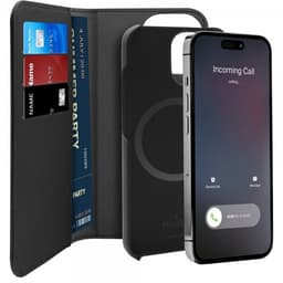Puro iPhone 14 Pro Max Kotelo Detachable MagSafe Wallet Case Musta