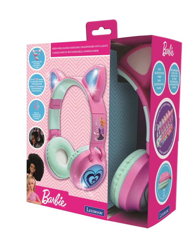 Barbie Kattöron trådlösa hörlurar med ljus