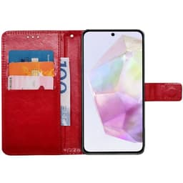 Lompakkokotelo 3-kortti Samsung Galaxy A55 - Punainen