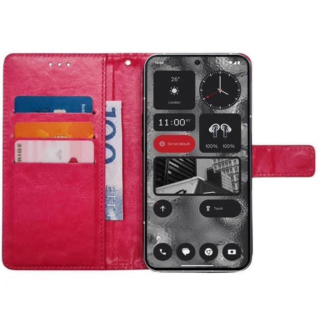 Wallet cover 3-kort Nothing Phone (2) - Lyserød