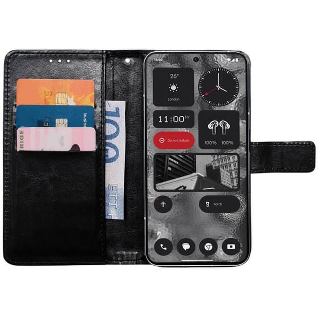 Lommebokdeksel 3-kort Nothing Phone (2) - Sort