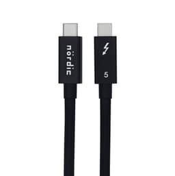 NÖRDIC 25cm Thunderbolt 5 kabel 80Gbps dataöverföring 240W laddning 120Gbps bandbredd 16K60Hz 8K60Hz 4K540Hz