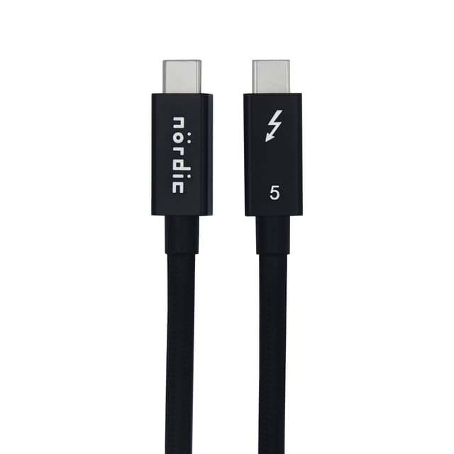 NÖRDIC 50cm Thunderbolt 5 kabel 80Gbps dataoverføring 240W lading 120Gbps båndbredde 16K60Hz 8K60Hz 4K540Hz