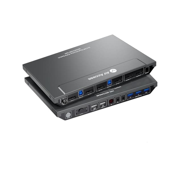 AV Access 8K DisplayPort KVM-switch til to computere til to skærme