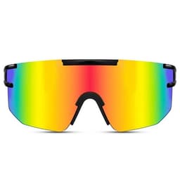 Sportsbriller med speilglass - Sort/Regnbue