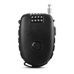 4-numeroinen kannettava yhdistelmälukko teleskooppiköydellä Musta