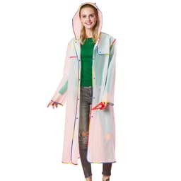 Uudelleenkäytettävä EVA-sadetakki, vedenpitävä sadeponcho hupulla L