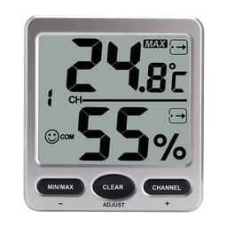 Digital inomhustermometer Hygrometer Silver