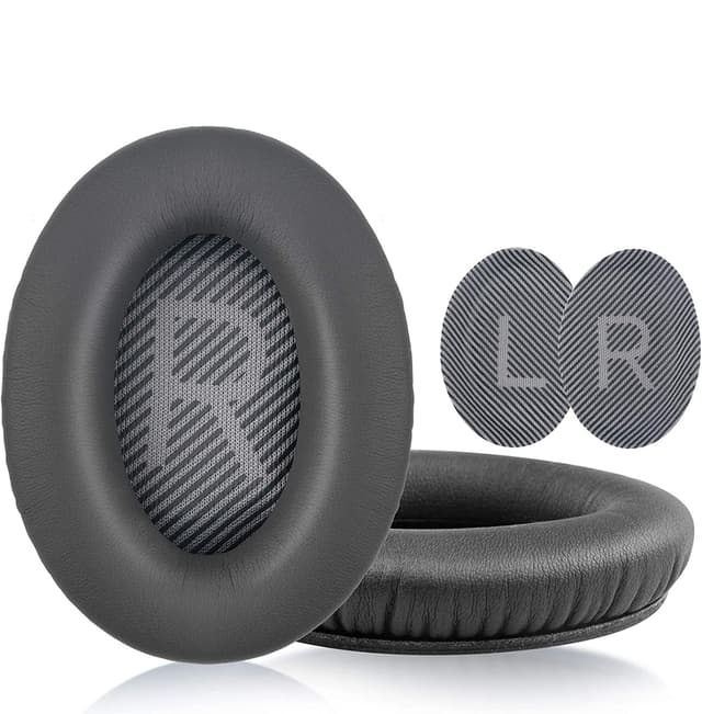 Öronkuddar kompatibla med Bose QC35 I/II, QC25, QC15, QC 2 AE 2, AE 2i, AE 2w, SoundTrue, SoundLink DarkGrey