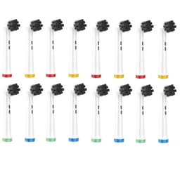 16-Pack erstatning tannbørstehoder Bamboo Charcoal Clean Flerfarget