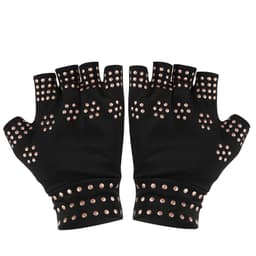 Anti-slip fingerløse kompressionshandsker 1 par Sort + guld