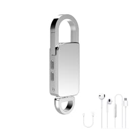 Stemmeoptager mini-diktafon med nøglering 32 GB Sølv