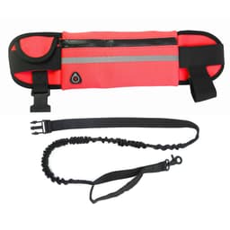 Håndfri hundebånd med midjeveske Sort