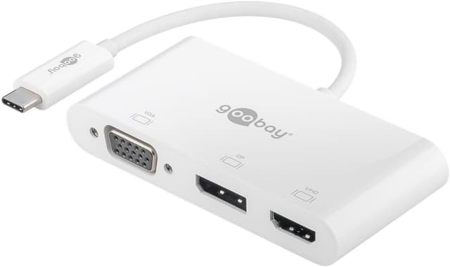 USB-C™-moniporttinen sovitin, jossa VGA, DisplayPort™, HDMI™