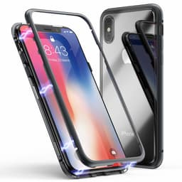 iPhone X / XS-etui Hærdet glas Transparent / Sort