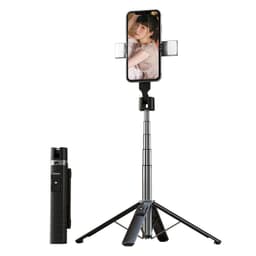 Selfie stick / mobilstativ med trådløs Bluetooth fjernbetjening Sort