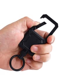 Multifunksjonell magnetisk uttrekkbar nøkkelring - 2 stk Sort