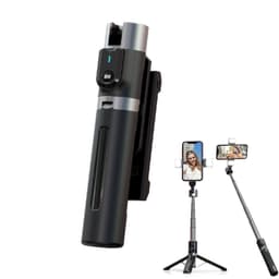 Stativ selfie stick udtrækkeligt mobiltelefonstativ med trådløs Bluetooth fjernbetjening Sort