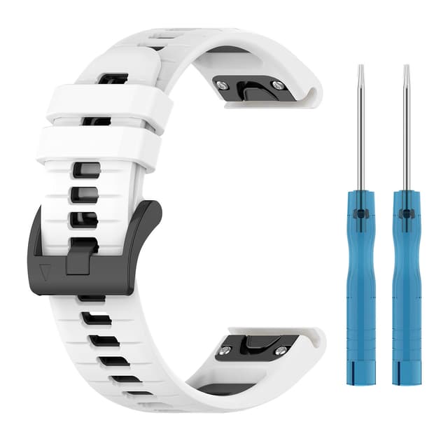 Hurtigutløsende horisontale linjer Tofarget armbåndsklokkerem for Garmin Fenix Flerfarget 20 mm