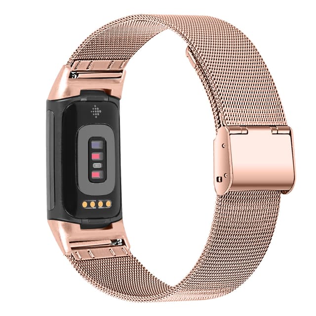 Fitbit Charge 5 armbånd i rustfritt stål Rose gull