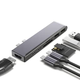 USB-C dockingstasjon 2 USB, 4K HDMI, USB-C PD, SD / TF-kort