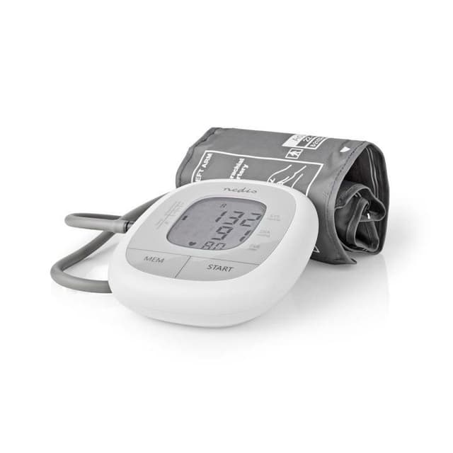 Nedis Blodtrycksmätare | Arm | LCD-skärm bakgrundsbelysning | 22 - 42 cm | Minnesplatser: 60 | Vit