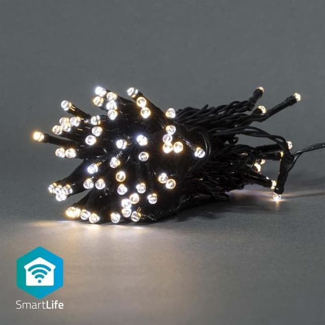 Nedis SmartLife Julelys | Streng | Wi-Fi | Varm til avkjølt hvitt | 50 LED's | 5.00 m | Android™ / IOS