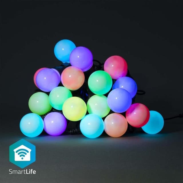 Nedis SmartLife Dekorativa Lampor | Festljus | Wi-Fi | RGB / Vit | 20 LED's | 10 m | Android™ | Glödlampediameter: 50 mm