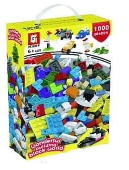 Fargerike byggeklosser, 1000 stk