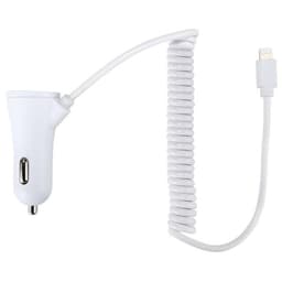 Billaddare till iPhone 5/6/7/8/X och iPad, 2.1A (Vit)