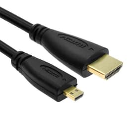 NÖRDIC HDMI til Micro HDMI-kabel 1M High Speed HDMI med Ethernet Type A for å skrive D Mann til Mann svart