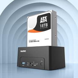 Maiwo USB-C Dockningsstation 2,5""/3,5"" 1x SATA HDD SSD & SD/TF-minneskort, HDMI2.0 4K60Hz RJ45 GigaLan USB-A & USB-C 10Gbps