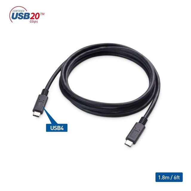 Cable Matters Certifierad USB4 kabel 1,8m 20Gbps data 8K video PD 100W Thunderbolt3