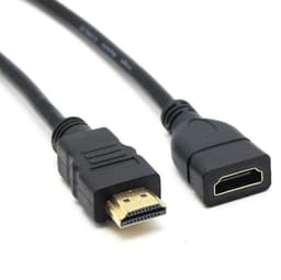 NÖRDIC HDMI-forlængerkabel 2m han til hun sort 4K 30Hz 10.2 Gbps HDMI 1.4 HDMI High Speed ​​med Ethernet