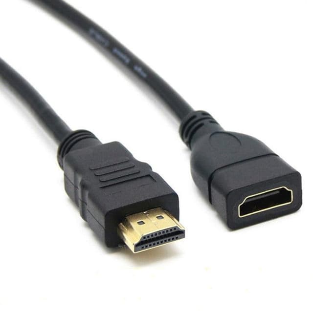 NÖRDIC HDMI-forlængerkabel 2m han til hun sort 4K 30Hz 10.2 Gbps HDMI 1.4 HDMI High Speed ​​med Ethernet