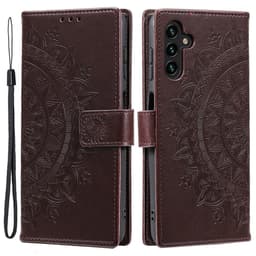 SKALO Samsung A55 5G Mandala Flip Cover - Brun