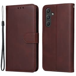 SKALO Samsung A55 5G PU-nahkainen Lompakkokotelo - Ruskea