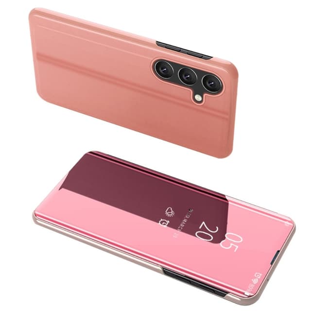 SKALO Samsung A35 5G Clear View Mirror Etui - Rosa guld