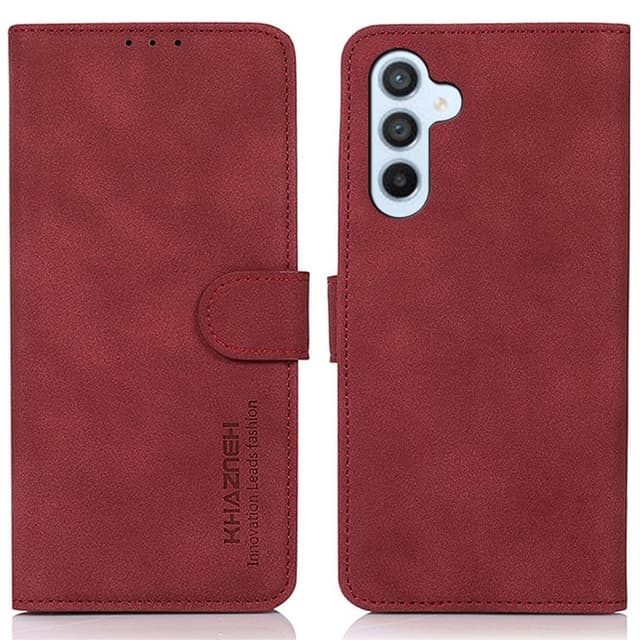 SKALO Samsung A35 5G KHAZNEH Plånboksfodral i PU-Läder - Röd