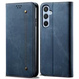 SKALO Samsung A35 5G Jeans Plånboksfodral - Blå