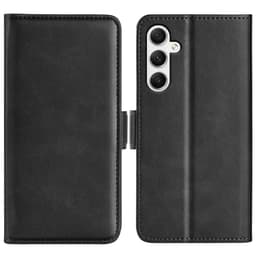 SKALO Samsung A35 5G Premium Wallet Lompakkokotelo - Musta