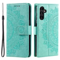 SKALO Samsung A55 5G Mandala lompakkokotelo - Turkoosi