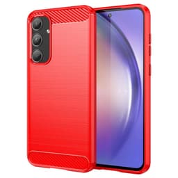 SKALO Samsung A55 5G Armor Carbon Stöttåligt TPU-skal - Röd