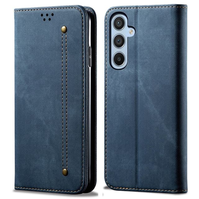 SKALO Samsung A55 5G Jeans Flip Cover - Blå