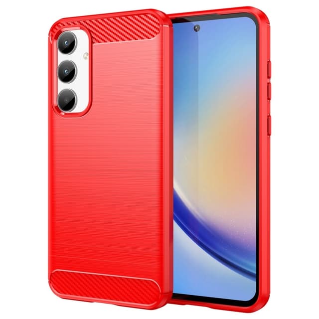 SKALO Samsung A35 5G Armor Carbon Stødsikker TPU-cover - Rød